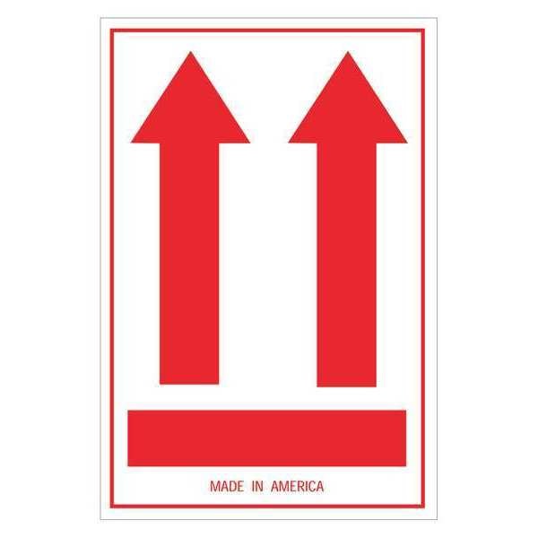 Tape Logic® Labels, "Inside Packages Comply…", Arrow, 4" x 6", Red/White, 500/Roll