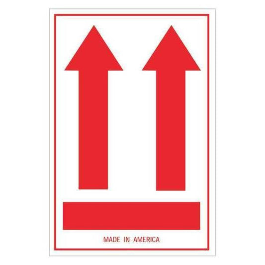Tape Logic® Labels, "Inside Packages Comply…", Arrow, 4" x 6", Red/White, 500/Roll