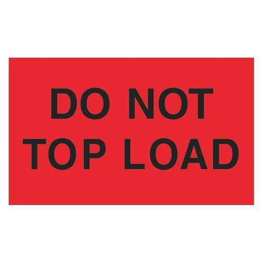 Tape Logic® Labels, "Do Not Top Load", 3" x 5", Fluorescent Red, 500/Roll