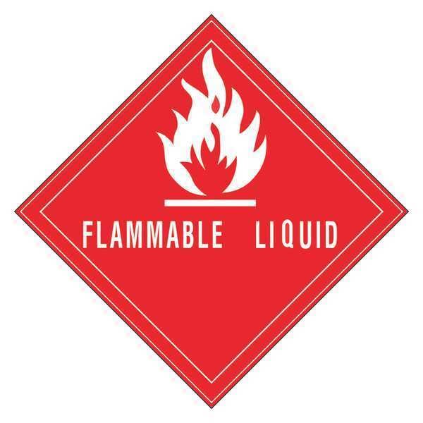 Tape Logic® Labels, "Flammable Liquid", 4" x 4, Red/White, 500/Roll