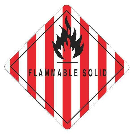Tape Logic® Labels, "Flammable Solid", 4" x 4, Red/White/Black, 500/Roll