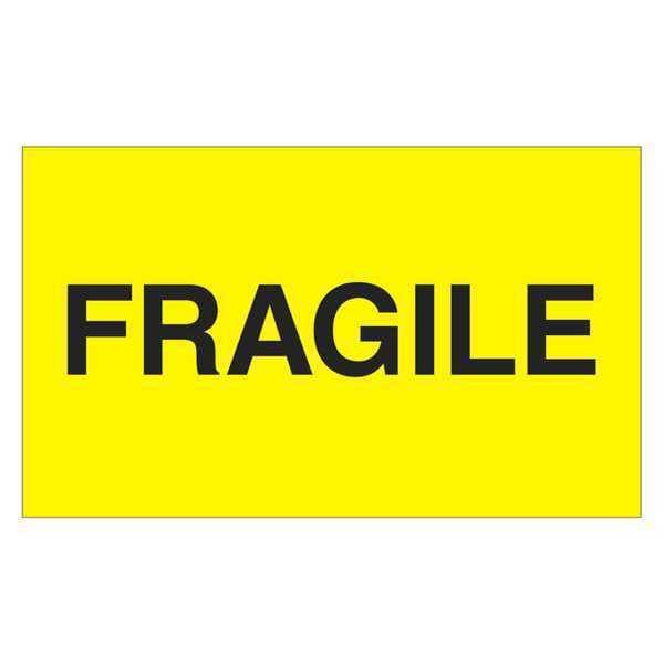 Tape Logic® Labels, "Fragile", Fluorescent Yellow, 3" x 5", 500/Roll