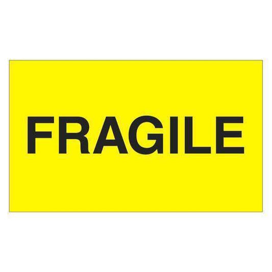Tape Logic® Labels, "Fragile", Fluorescent Yellow, 3" x 5", 500/Roll