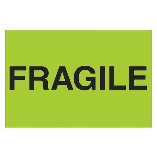 Tape Logic® Labels, "Fragile", 2" x 3", Fluorescent Green, 500/Roll