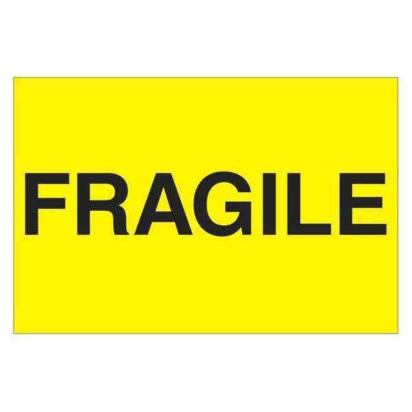 Tape Logic® Labels, "Fragile", 2" x 3", Fluorescent Yellow, 500/Roll