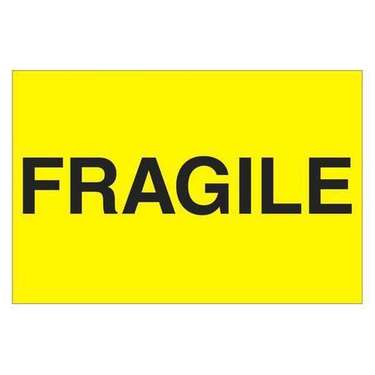 Tape Logic® Labels, "Fragile", 2" x 3", Fluorescent Yellow, 500/Roll