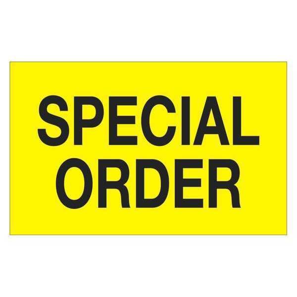 Tape Logic® Labels, "Special Order", 1 1/4" x 2", Fluorescent Yellow, 500/Roll
