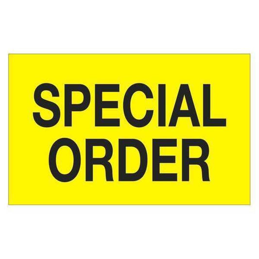 Tape Logic® Labels, "Special Order", 1 1/4" x 2", Fluorescent Yellow, 500/Roll