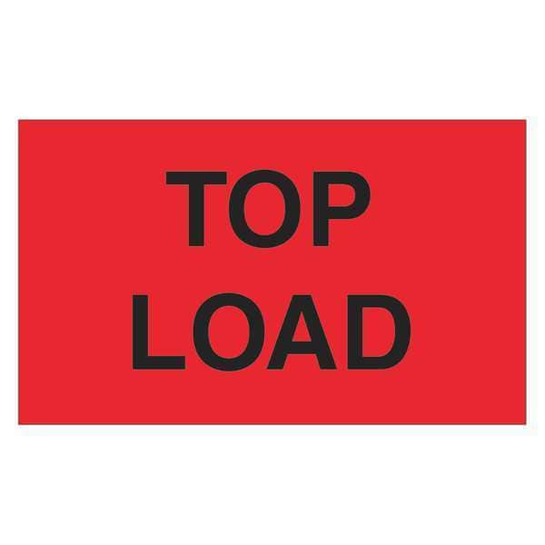 Tape Logic® Labels, "Top Load", 3" x 5", Fluorescent Red, 500/Roll