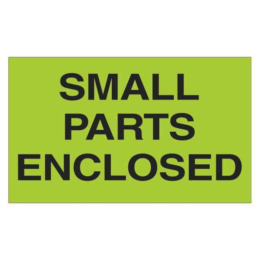 Tape Logic® Labels, "Small Parts Enclosed", 3" x 5", Fluorescent Green, 500/Roll