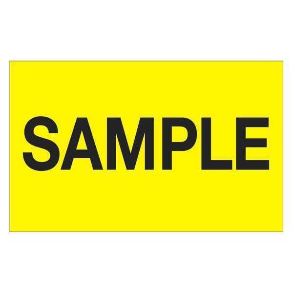 Tape Logic® Labels, "Sample", 1 1/4" x 2", Fluorescent Yellow, 500/Roll