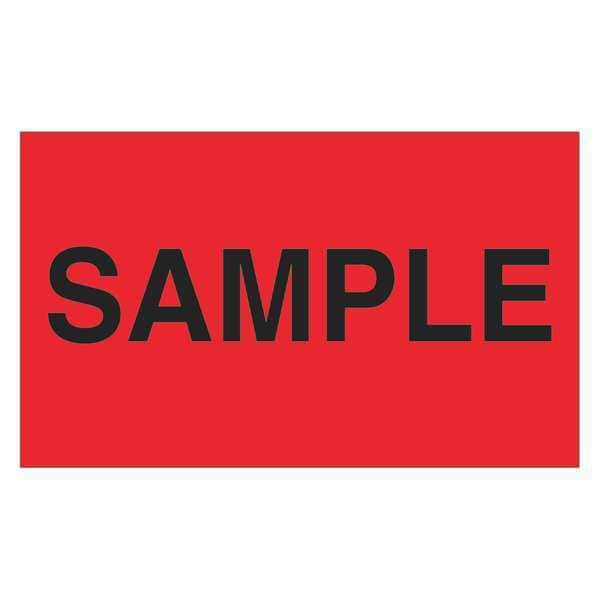 Tape Logic® Labels, "Sample", 3" x 5", Fluorescent Red, 500/Roll