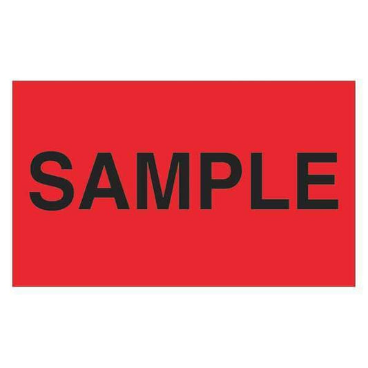 Tape Logic® Labels, "Sample", 3" x 5", Fluorescent Red, 500/Roll