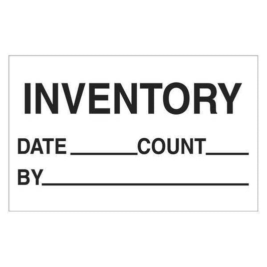 Tape Logic® Labels, "Inventory - Date - Count - By", 1 1/4" x 2", Black/White, 500/Roll