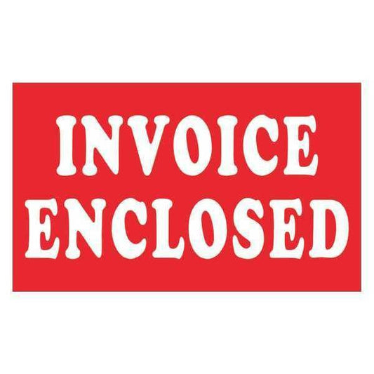 Tape Logic® Labels, "Invoice Enclosed", 3" x 5", Red/White, 500/Roll