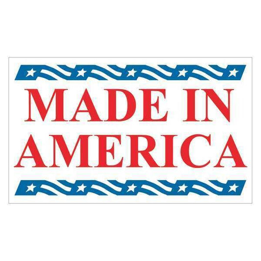 Tape Logic® Labels, "Made in America", 2-1/2" x 5", Red/White/Blue, 500/Roll