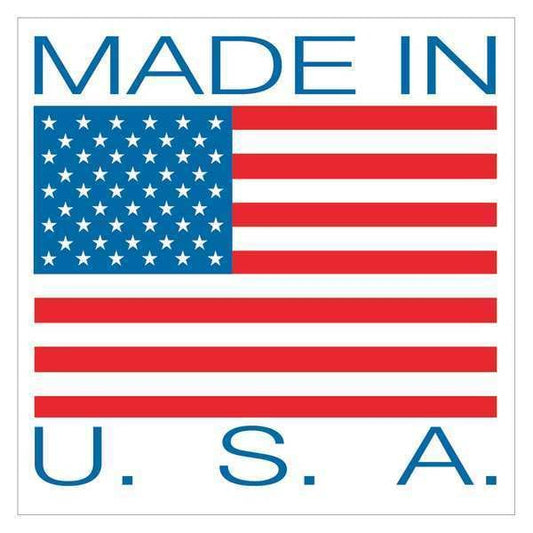 Tape Logic® Labels, "Made in U.S.A.", 4" x 4", Red/White/Blue, 500/Roll