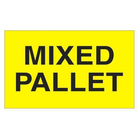 Tape Logic® Labels, "Mixed Pallet", Fluorescent Yellow, 500/Roll