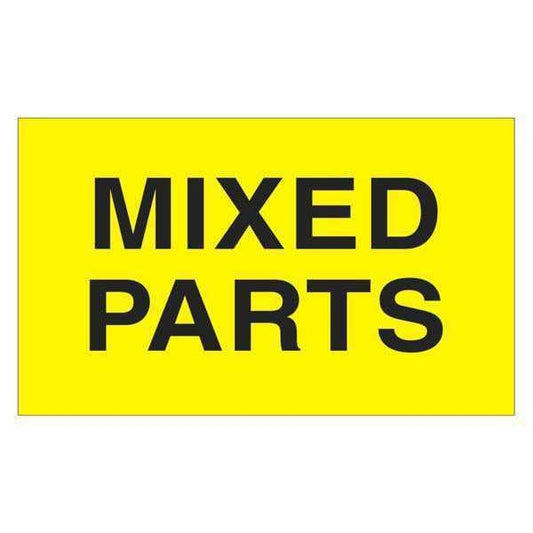 Tape Logic® Labels, "Mixed Parts", Fluorescent Yellow, 500/Roll