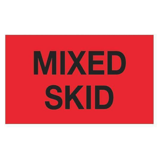 Tape Logic® Labels, "Mixed Skid", Fluorescent Red, 500/Roll