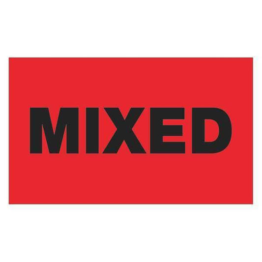 Tape Logic® Labels, "Mixed", Fluorescent Red, 500/Roll