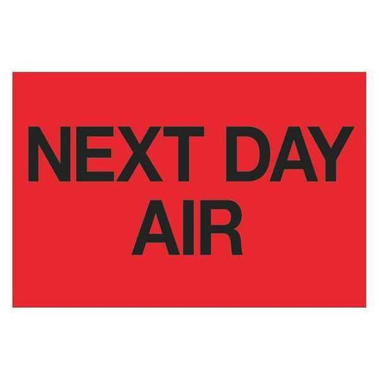 Tape Logic® Labels, "Next Day Air", 2" x 3", Fluorescent Red, 500/Roll