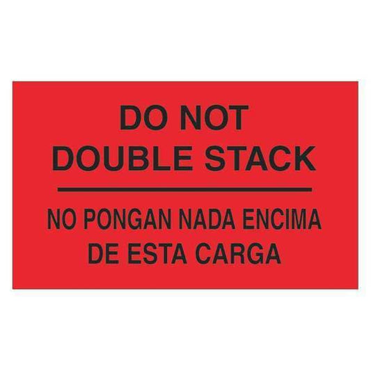 Tape Logic® Bilingual Labels, "No Pongan Nada Encima De Esta Carga", 3" x 5", Fluorescent Red, 500/Roll