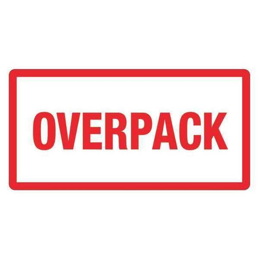Tape Logic® Labels, "Overpack", 3" x 6", Red/White, 500/Roll