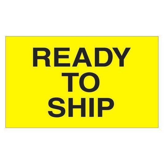 Tape Logic® Labels, "Ready to Ship", 3" x 5", Fluorescent Yellow, 500/Roll