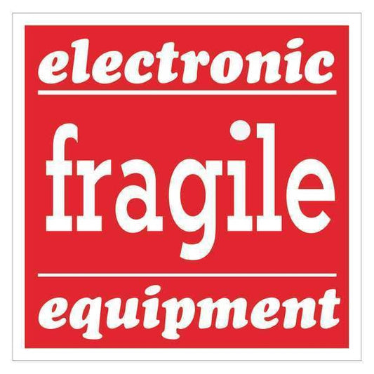 Tape Logic® Labels, "Fragile - Electronic Equipment", 4" x 4", Red/White, 500/Roll
