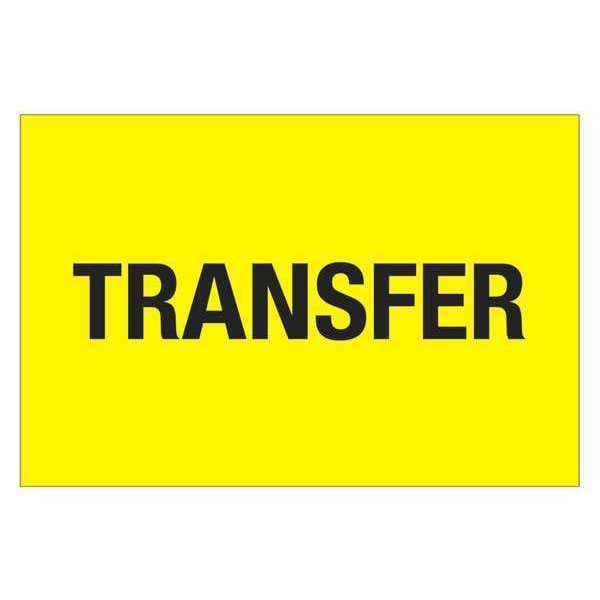 Tape Logic® Labels, "Transfer", 2" x 3", Fluorescent Yellow, 500/Roll