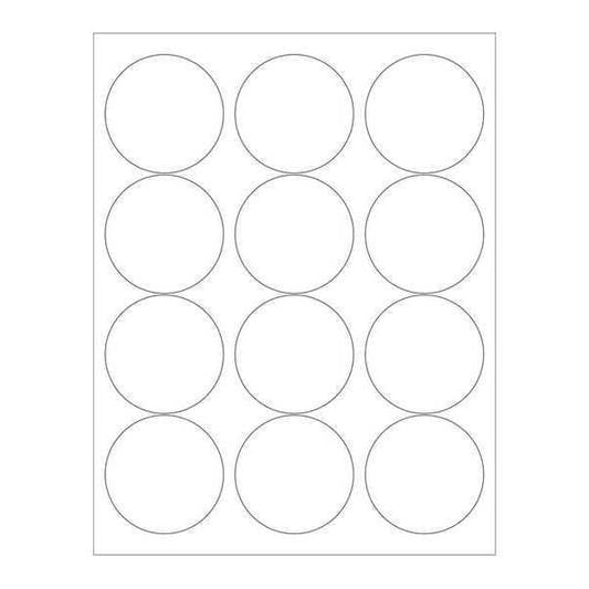 Tape Logic® Laser Labels, 2 1/2" Circle, White, 1200/Case