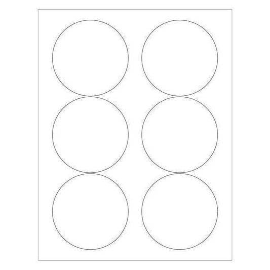 Tape Logic® Laser Labels, 3.33" Circle, White, 600/Case