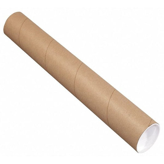 Mailing Tubes with Caps, 3" x 6", Kraft, 48/Case