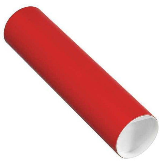 Mailing Tubes with Caps, 3" x 12", Red, 24/Case