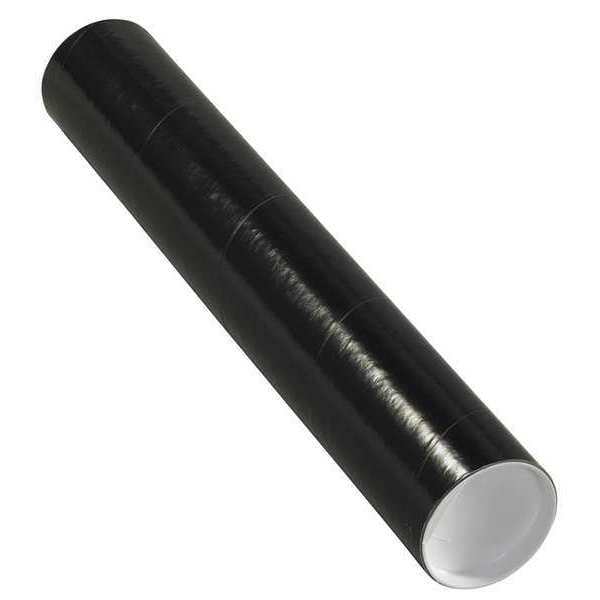 Mailing Tubes with Caps, 3" x 18", Black, 24/Case