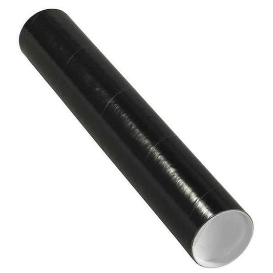Mailing Tubes with Caps, 3" x 18", Black, 24/Case