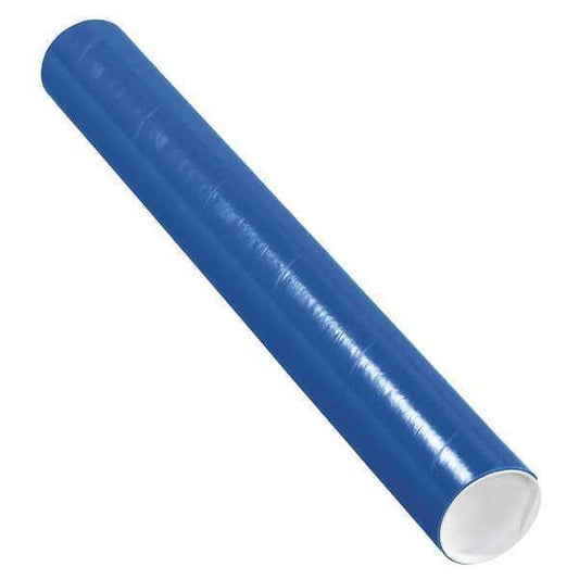 Mailing Tubes with Caps, 3" x 24", Blue, 24/Case