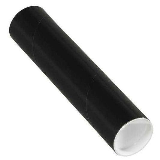 Mailing Tubes with Caps, 2" x 9", Black, 50/Case