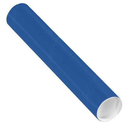Mailing Tubes with Caps, 2" x 12", Blue, 50/Case