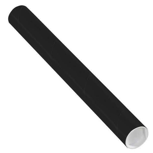 Mailing Tubes with Caps, 2" x 18", Black, 50/Case