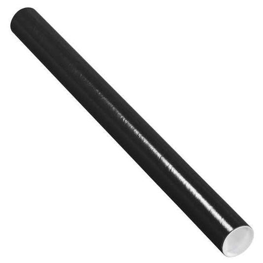 Mailing Tubes with Caps, 2" x 24", Black, 50/Case