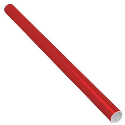 Mailing Tubes with Caps, 2" x 36", Red, 50/Case