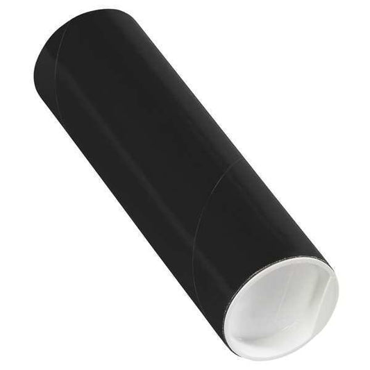 Mailing Tubes with Caps, 2" x 6", Black, 50/Case