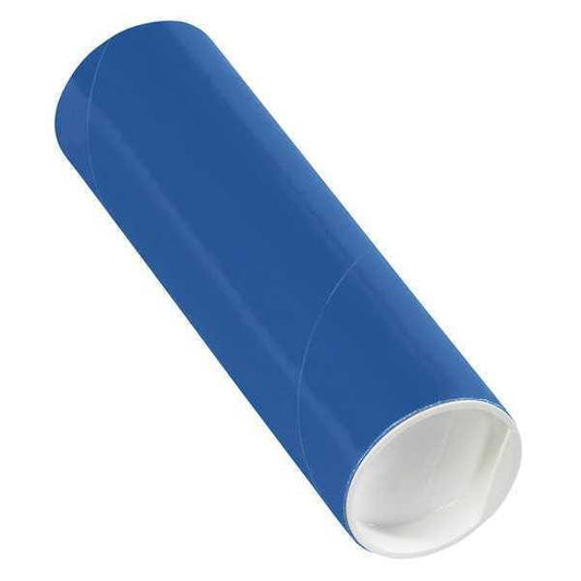Mailing Tubes with Caps, 2" x 6", Blue, 50/Case
