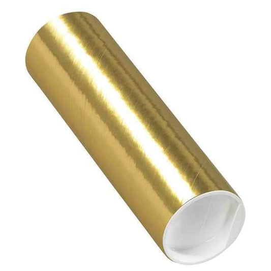 Mailing Tubes with Caps, 2" x 6", Gold, 50/Case