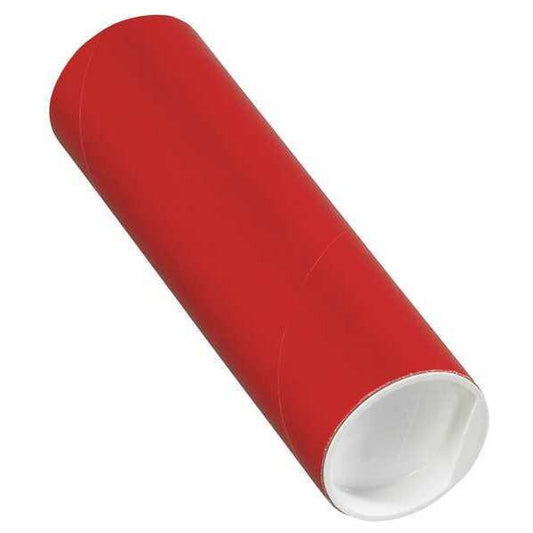 Mailing Tubes with Caps, 2" x 6", Red, 50/Case