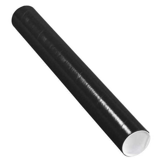 Mailing Tubes with Caps, 3" x 24", Black, 24/Case