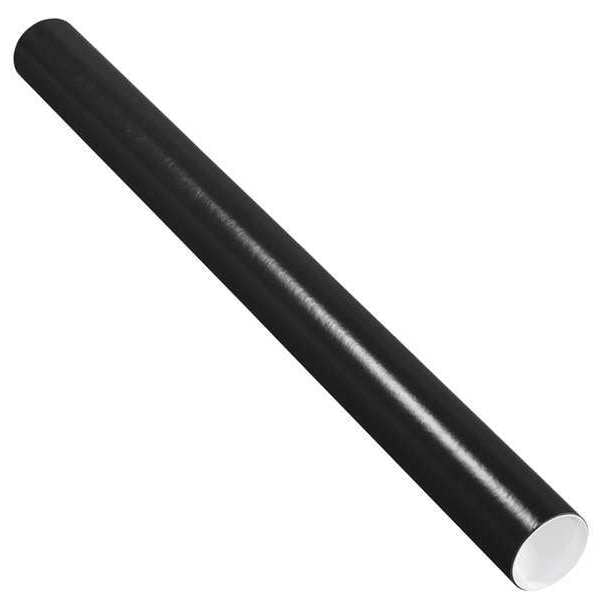 Mailing Tubes with Caps, 3" x 36", Black, 24/Case