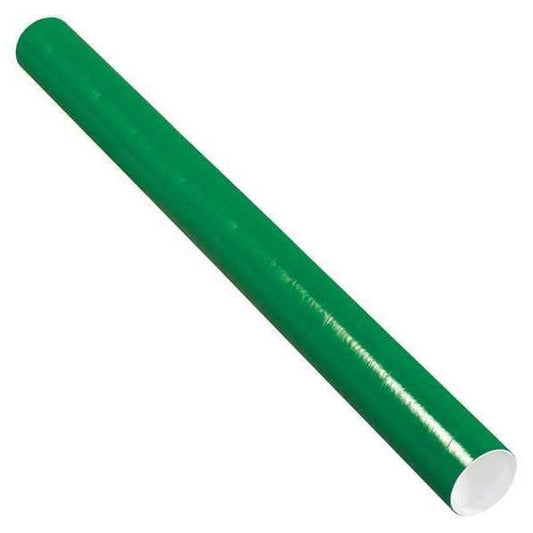 Mailing Tubes with Caps, 3" x 36", Green, 24/Case
